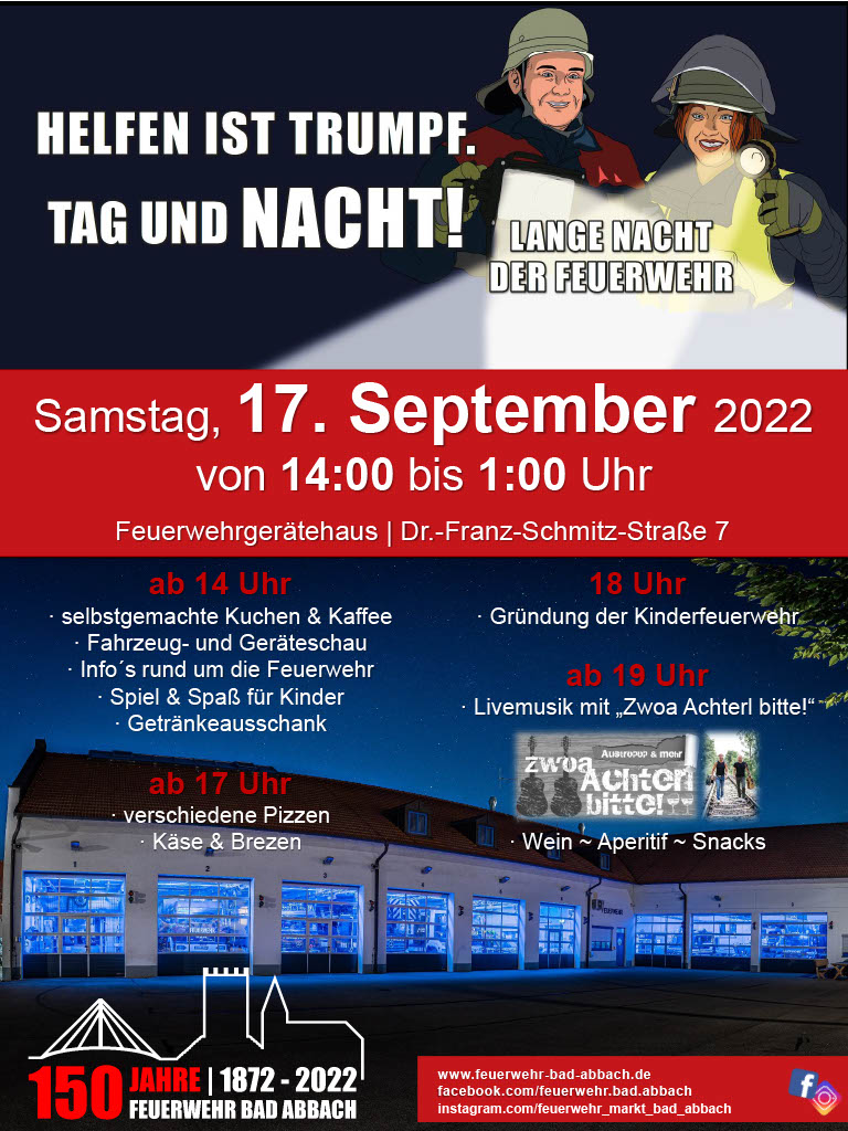 Lange Nacht der Feuerwehr Bad Abbach 2022 Plakat1024 1