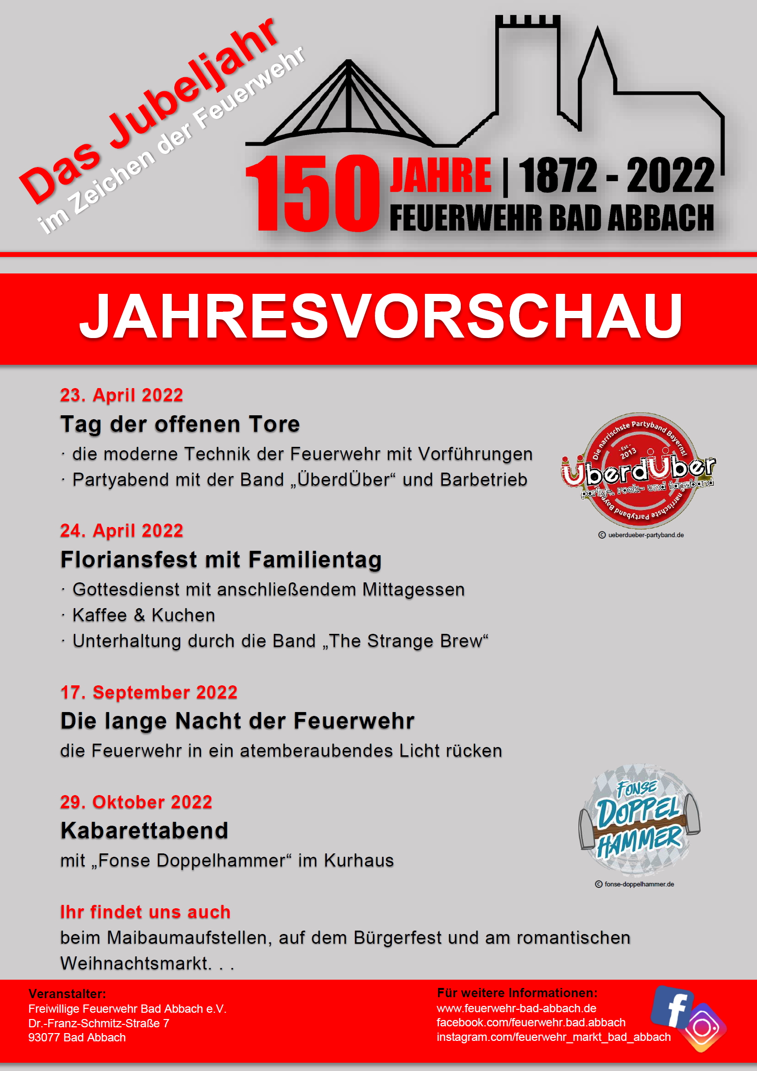 Jahresvorschau 2022 150 Jahre FF Bad Abbach